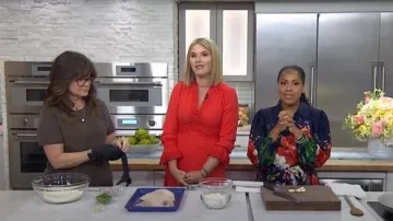 Elie Tahari The Melina Silk Blend Dress worn by Sheinelle Jones as seen in Today with Jenna & Sheinelle on  May 7, 2026