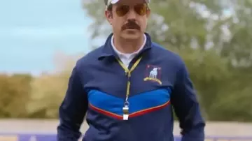 Ted Lasso S04 Jason Sudeikis Blue Tracksuit worn by Ted Lasso (Jason Sudeikis) as seen in Ted Lasso (S04)