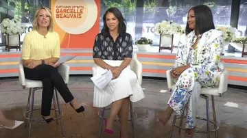 Pantalon Alice + Olivia Andrew porté par Garcelle Beauvais tel que vu dans Today le 7 mai 2026