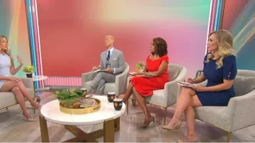 Dkny Short Sleeve Ruched Knee Length Sheath Dress Dress worn by Kelly O'Grady as seen in CBS Mornings on May 5, 2026