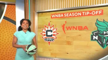 Suboo Christy Mesh Cap Sleeve Dress worn by Adriana Diaz as seen in CBS Mornings on May 7, 2026