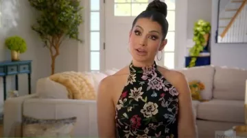 Lulus Black Floral Applique Dress worn by Ashley Iaconetti as seen in The Real Housewives of Rhode Island (S01E06)