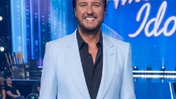 American Idol S24 Luke Bryan Blue Sequin Blazer of Luke Bryan as seen in American Idol