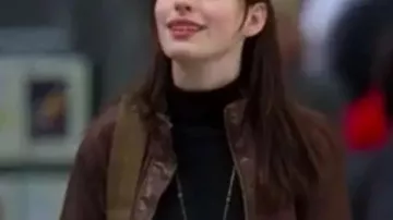 The Devil Wears Prada Andy Sachs Leather Jacket worn by Andy Sachs (Anne Hathaway) in The Devil Wears Prada