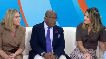 Veronica Beard Devra Short Sleeve Top worn by Savannah Guthrie as seen in Today on May 13, 2026
