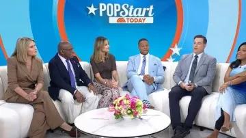 Manolo Blahnik Fenix 50 Buckled Suede Pumps worn by Jenna Bush Hager as seen in Today on May 13, 2026