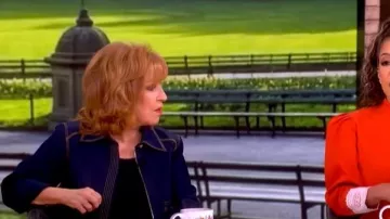 Cinq a Sept Lydie Crop Denim Jacket worn by Joy Behar as seen in The View on May 7, 2026