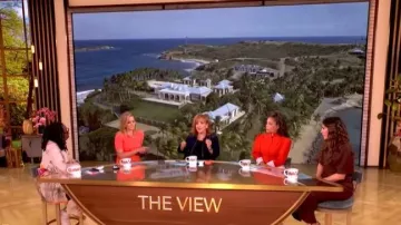 Staud Amelie Ruched Waist Linen Blend Dress worn by Alyssa Farah Griffin as seen in The View on  May 7, 2026