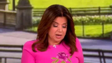 Theia Petunia Embroidered Knit Midi-Dress worn by Ana Navarro as seen in The View on  May 11, 2026
