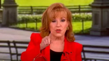 Generation Love Selah Crepe Moto Jacket worn by Joy Behar as seen in The View on May 13, 2026