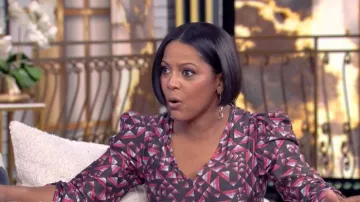 Isabel Marant Albini Gathered Printed Voile Midi Dress worn by Tamron Hall as seen in Tamron Hall Show on May 13, 2026