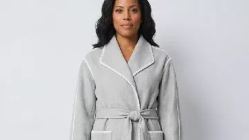 The Today Show Sheinelle Jones Grey Scarf Coat as seen in Today