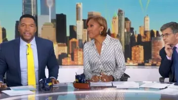 Tory Burch Printed Viscose Shirtdress worn by Robin Roberts as seen in Good Morning America on May 11, 2026