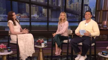 Ulla Johnson Annalisa Crochet Maxi Dress worn by Geena Davis as seen in LIVE with Kelly and Mark on May 14, 2026
