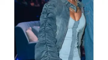 Ruched Sleeves Denim Trench Coat worn by (Keyla Richardson) in American Idol (S15)