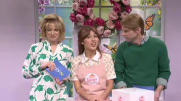 Maje Patterned Shirt worn by Olivia Rodrigo as seen in Saturday Night Live (S51E18)