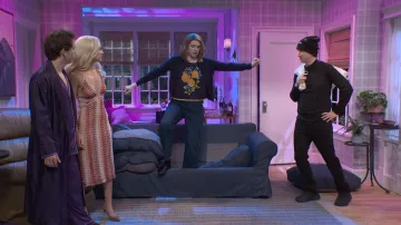 Guess Fearne Sleeveless V Neck Midi Dress worn by Olivia Rodrigo as seen in Saturday Night Live (S51E18)