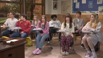 Iets frans... Red Football Sweatshirt worn by Marcello Hernandez as seen in Saturday Night Live (S51E19)