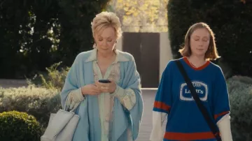 Alaïa Angele 32 Calf Leather Top-Handle Bag worn by Deborah Vance (Jean Smart) as seen in Hacks(S05E07)