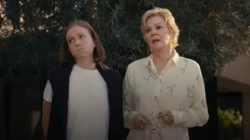 Altuzarra Chika Botanical-Print Silk Shirt worn by Deborah Vance (Jean Smart) as seen in Hacks(S05E07)