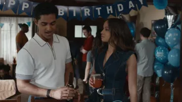 Reiss White Mason Stitch Detail Half Zip Polo Shirt worn by Ravi Panikkar (Anirudh Pisharody) as seen in 9-1-1 (S09E18)