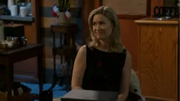 Reformation Dusk Knit Top worn by Kelli (Jenna Ebersberger) as seen in Georgie & Mandy's First Marriage (S02E19)