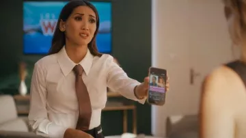 Maje Chain Embellished Suit Trousers worn by Ali Lee (Brenda Song) as seen in Running Point (S02E07)