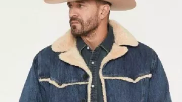 Marshals Sherpa Trim Denim Jacket worn by (Ellyn Jameson) as seen in Marshals (S01)