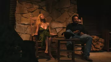 Aritzia The Only Slip Satin Dress worn by Beth Dutton (Kelly Reilly) as seen in Dutton Ranch (S01E01)
