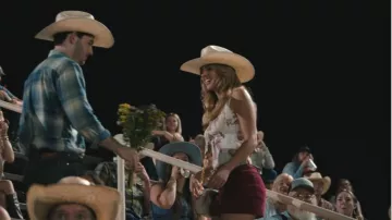 Bailey Rose Lets Rodeo Coordinating Corset Top worn by Cassie (Jessica Belkin) as seen in Dutton Ranch (S01E01)