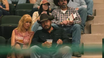 Chanel Floral Camellia CC Logo Print Dress worn by Beth Dutton (Kelly Reilly) as seen in Dutton Ranch (S01E02)