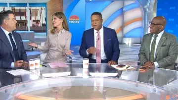 Veronica Beard Lex Striped Dress worn by Savannah Guthrie as seen in Today on May 18, 2026