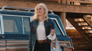 Stetson Leather Fringe Denim Shirt worn by Dolly Weaver (Ellyn Jameson) as seen in Marshals (S01E10)