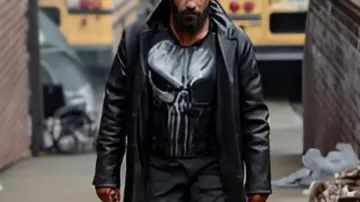 The Punisher One Last Kill 2026 Jon Bernthal Black Leather Coat of Frank Castle (Jon Bernthal) in The Punisher: One Last Kill