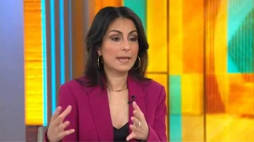 Milly Avery Cady Blazer worn by Celine Gounder as seen in CBS Mornings on  May 12, 2026