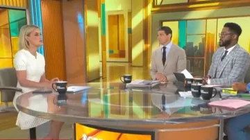 Akris Punto Dot Lace Knit A-Line Dress worn by Samantha Vinograd as seen in CBS Mornings on May 14, 2026