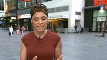 Hobbs Piper Knitted Dress worn by Jericka Duncan as seen in CBS Mornings on May 18, 2026