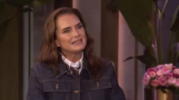 Thom Browne Shrunken Denim Jacket worn by Brooke Shields as seen in LIVE with Kelly and Mark on  May 18, 2026