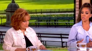 Reiss Lori Collared Lace Stud Jacket worn by Joy Behar as seen in The View on May 19, 2026