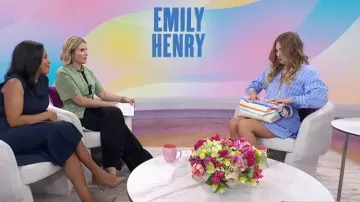Maje Striped Long Sleeve Mini Dress worn by Emily Henry as seen in Today with Jenna & Sheinelle on May 19, 2026