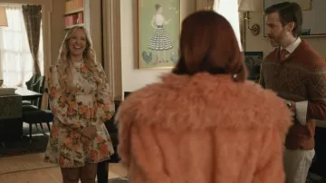 Aqua Floral Ric Rac Inset Mini Dress worn by Juliet Woodbent (Anna Camp) as seen in Elsbeth (S03E18)