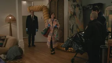 Maeve Wool Blend Plaid Long Coat worn by Elsbeth Tascioni (Carrie Preston) as seen in Elsbeth (S03E18)