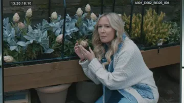 Free People Gppd Luck Denim Overalls worn by Juliet Woodbent (Anna Camp) as seen in Elsbeth (S03E18)
