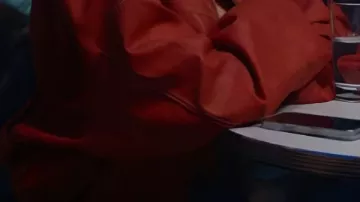 Red Bomber Jacket worn by (Ella Bright) in Off Campus