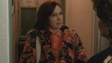 Dries Van Noten Rendas Floral Jacquard High Pile Fleece Coat worn by Elsbeth Tascioni (Carrie Preston) as seen in Elsbeth (S03E19)
