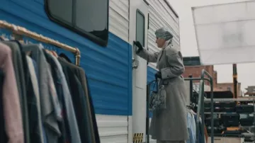 Michael Kors Lillie Large Snake Embossed Leather Shoulder Bag worn by Betty Heymouth (Tracey Ullman) as seen in Elsbeth (S03E19)