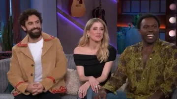 Bode Trefoil Leather-trimmed Suede Jacket worn by Brandon Uranowitz as seen in The Kelly Clarkson Show on May 19, 2026