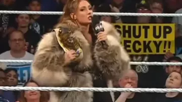 Becky Lynch Monday Night RAW 2026 Fur Coat of Becky Lynch in Sol Ruca challenges Becky Lynch to a match: Raw highlights, May 18, 2026