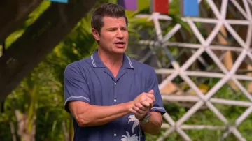 Rails Men's Gibson Embroidered Palm Camp Shirt worn by Nick Lachey as seen in Perfect Match (S04E03)