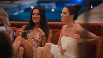 Guess Leah Strapless Midi Dress worn by Ally Lewber as seen in Perfect Match (S04E03)